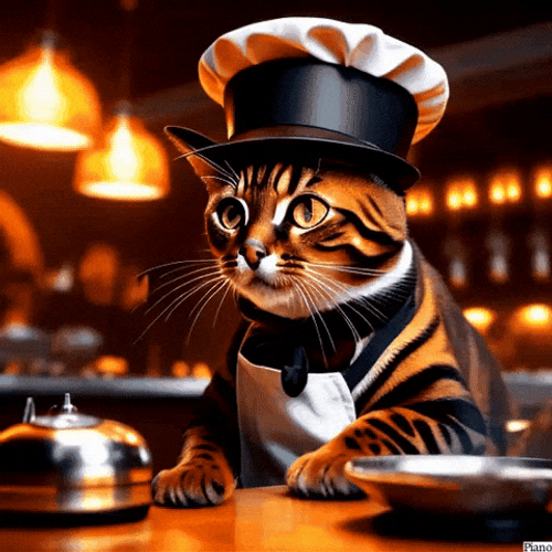 Cat Piano Became Chef Now GIF