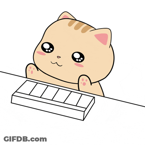 Cat Piano On Her Gentle Adventure GIF