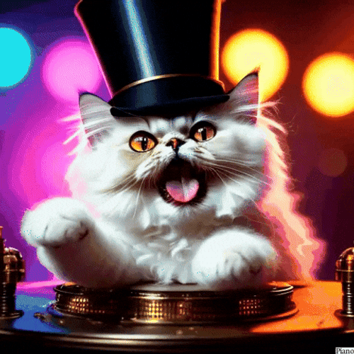 Cat Piano Playing Tongue Out GIF