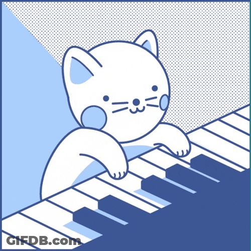Cat Piano Playing With Emotions GIF