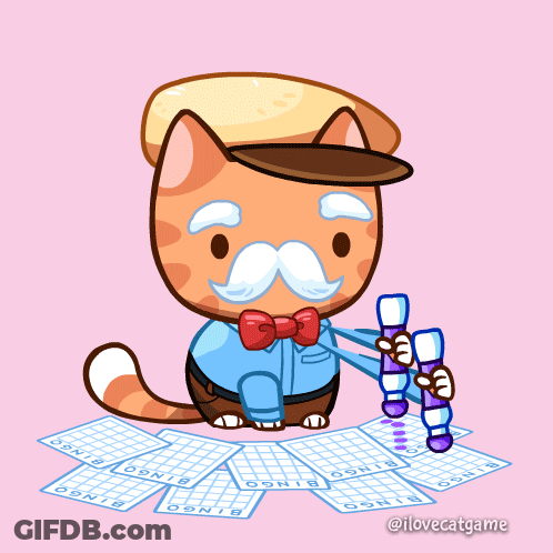 Cat Playing Bingo With @Ilovecatgame GIF