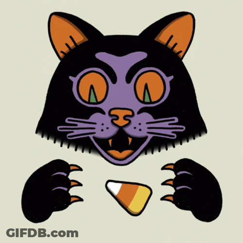 Cat Playing Candy Corn GIF