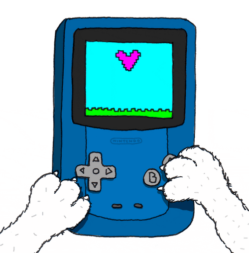 Cat Playing Game Boy GIF