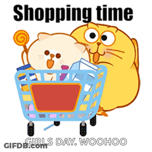 Cat Pushing Another Cat In Shopping Cart GIF