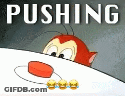 Cat Pushing Button Saying Pushing GIF