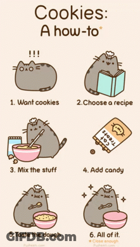 Cat Saying Cookies A How-To GIF