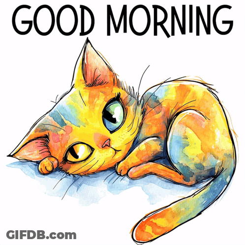 Cat Saying Good Morning GIF
