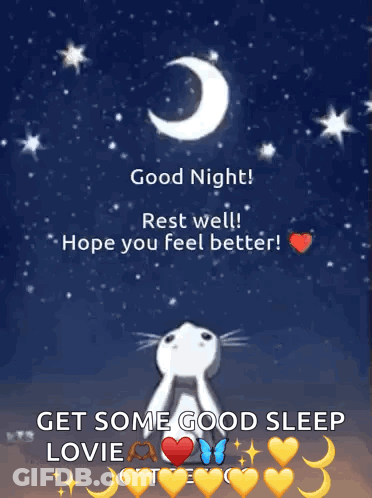 Cat Saying Good Night Rest Well Hope You Feel Better GIF