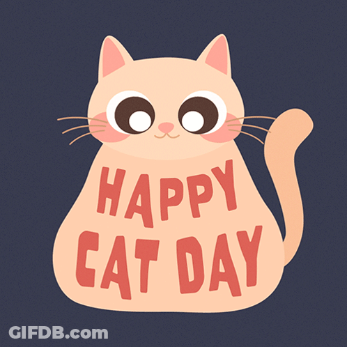 Cat Saying Happy Cat Day GIF