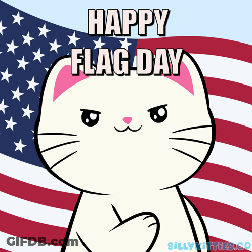 Cat Saying Happy Flag Day GIF