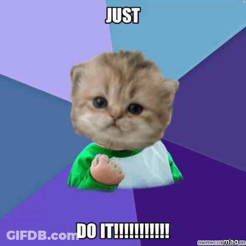 Cat Saying Just Do It GIF