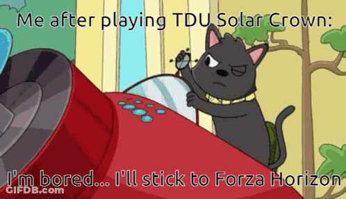 Cat Saying Me After Playing TDU Solar Crown GIF
