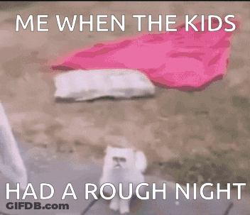 Cat Saying Me When Kids Had Rough Night GIF
