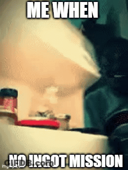 Cat Saying Me When No Ingot Mission GIF