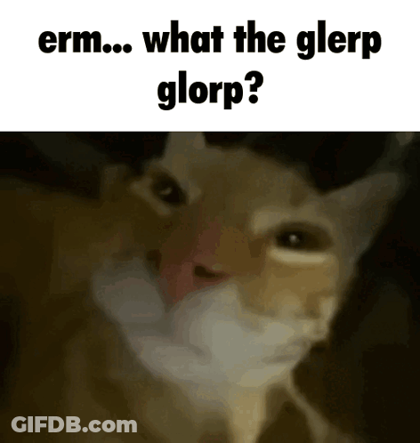 Cat Saying What The Glerp Glorp GIF