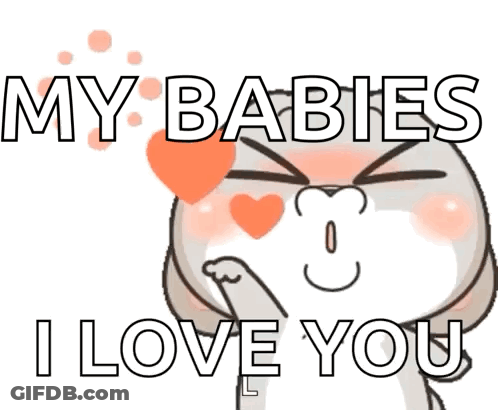 Cat Says My Babies I Love You Heart GIF