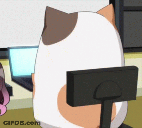 Cat Sitting At Computer GIF