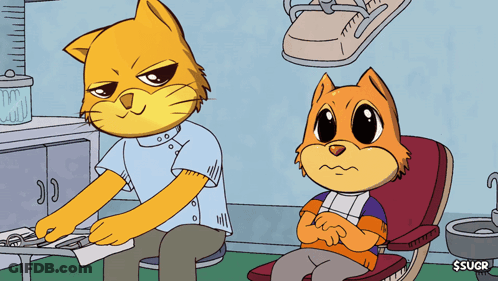 Cat Sitting In Chair Next To Another Cat GIF
