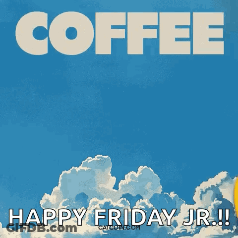 Cat Sitting In Coffee Cup Saying Happy Friday Jr GIF