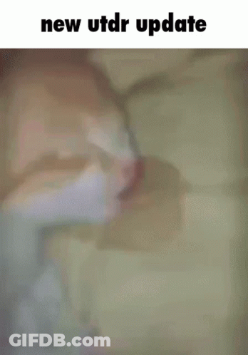 Cat Sleeping On Bed Saying New Utdr Update GIF