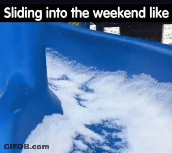 Cat Sliding Into Snow Weekend Meme GIF