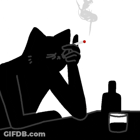 Cat Smoking Cigarette GIF