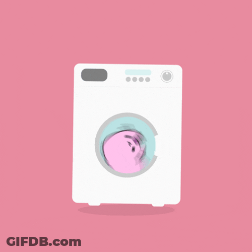 Cat Spinning Inside A Washing Machine Animation GIF