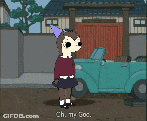 Cat Standing On Girl Saying Oh No GIF