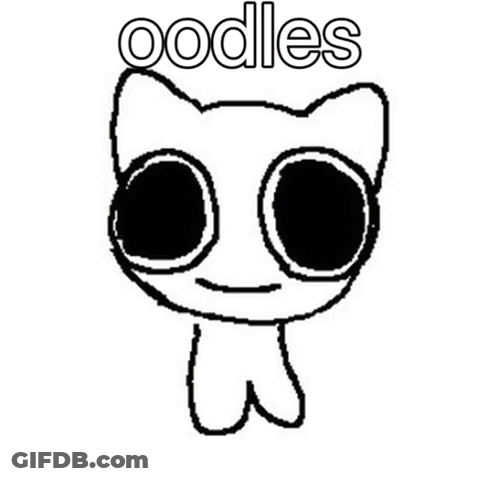 Cat Surrounded By Confetti Saying Oodles GIF