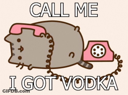 Cat Talking Phone Call Me I Got Vodka GIF
