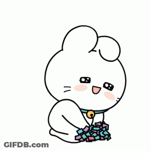 Cat Throws The Confetti Cannon GIF