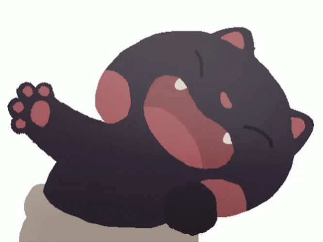 Cat Waving Big Mouth Open GIF