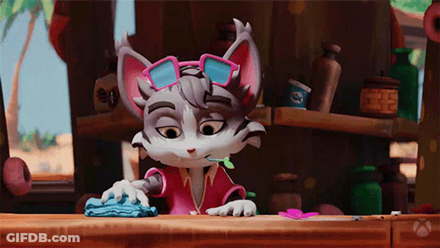 Cat Waving Cute Milady GIF