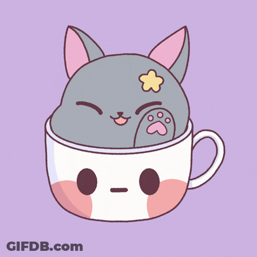 Cat Waving Getting Out From Mug GIF