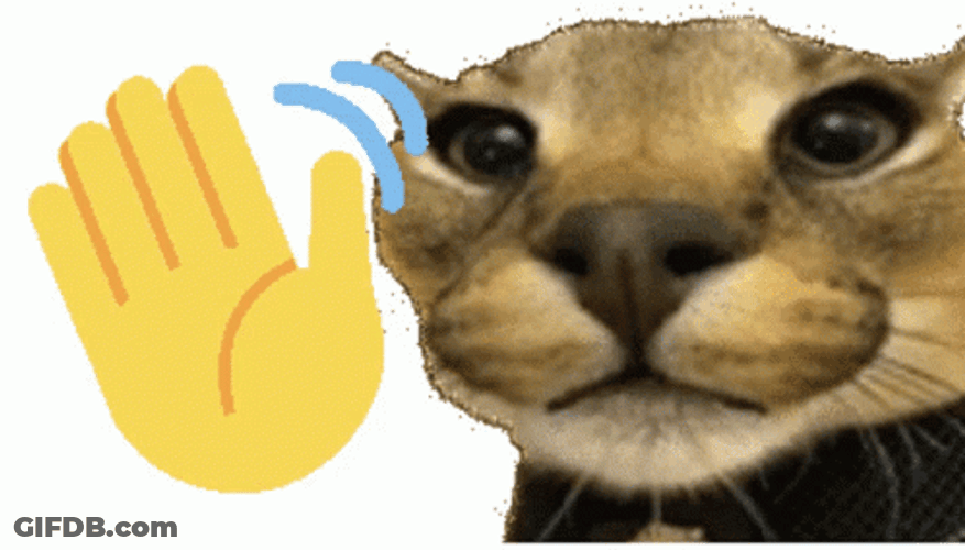 Cat Waving Human Hands Emoji GIF