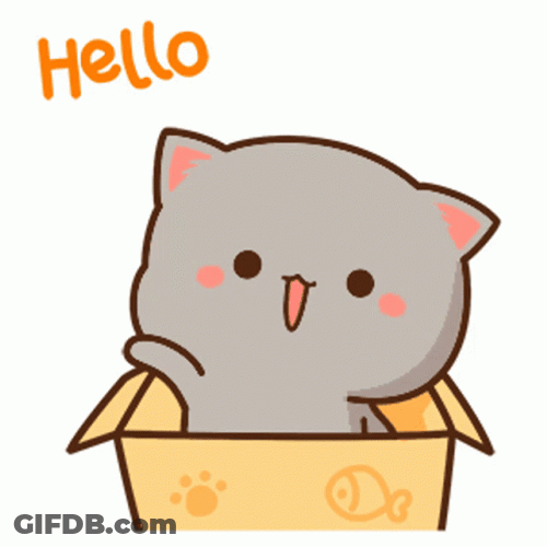 Cat Waving Surprise Hello GIF