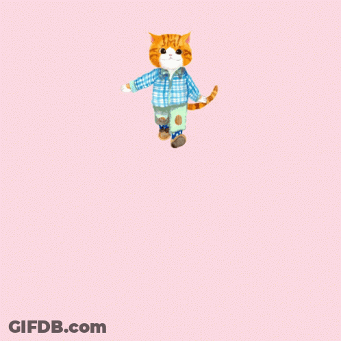 Cat Wearing Blue And White Plaid Shirt GIF