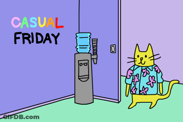 Cat Wearing Hawaiian Shirt Casual Friday GIF