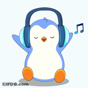 Cat Wearing Headphones With Mouth Open Eyes Closed GIF