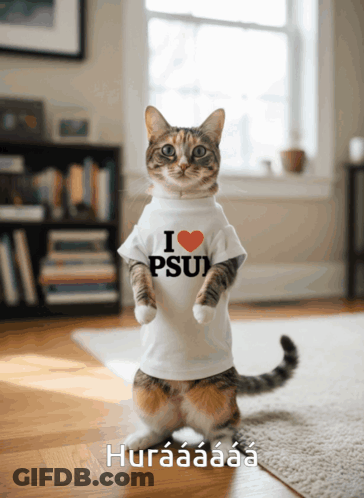 Cat Wearing I Love PSU Shirt GIF