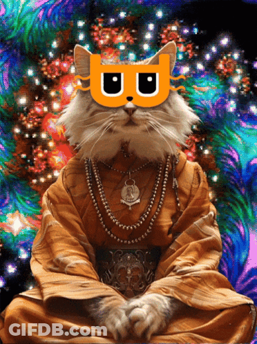 Cat Wearing Necklace And Mask With Letter B GIF
