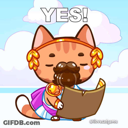 Cat With Beard Reading Book Yes GIF