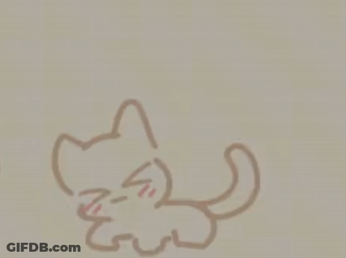 Cat With Big Eyes And Long Tail GIF