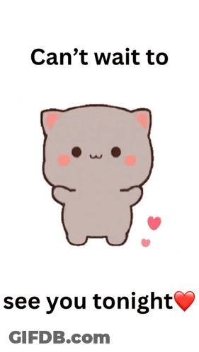 Cat With Can't Wait To See You Tonight GIF