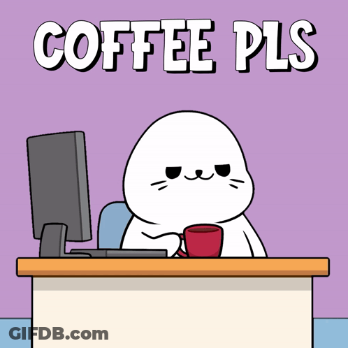 Cat With Coffee On Head Coffee Pls GIF