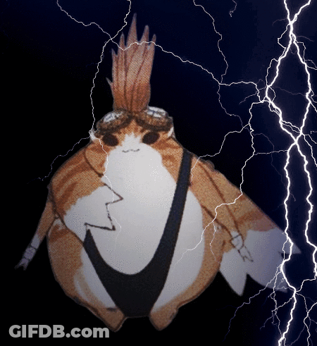Cat With Crown Surrounded By Lightning GIF