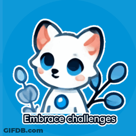 Cat With Embrace Challenges Text GIF