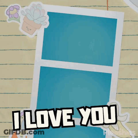 Cat With Flower Saying I Love You GIF