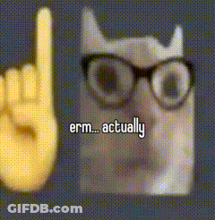 Cat With Glasses Beside Hand Saying Erm Actually GIF