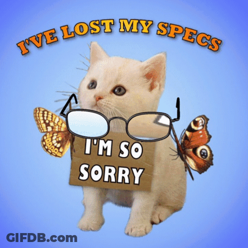 Cat With Glasses Saying I'm So Sorry GIF